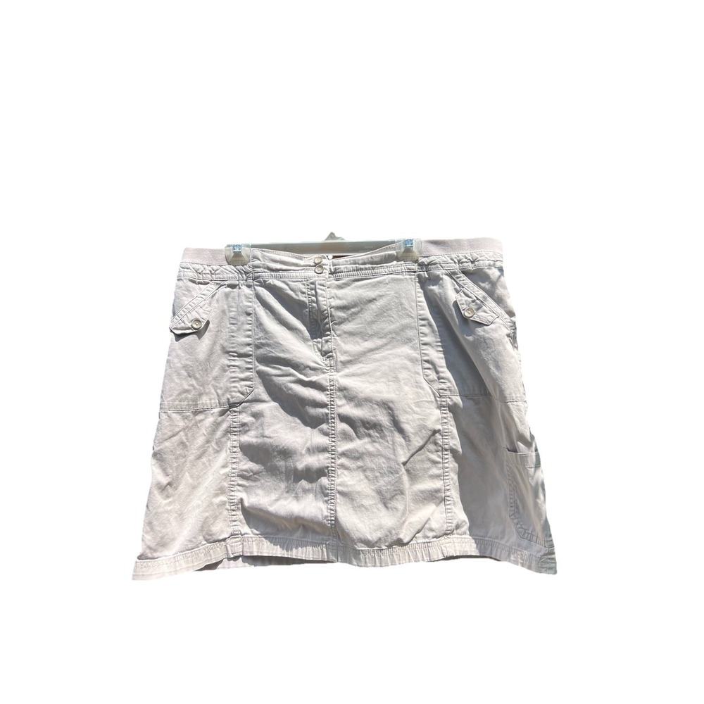 Karen Scott Plus Size 18 Khaki Cargo Skort Tan Chino Utility Mini Skirt